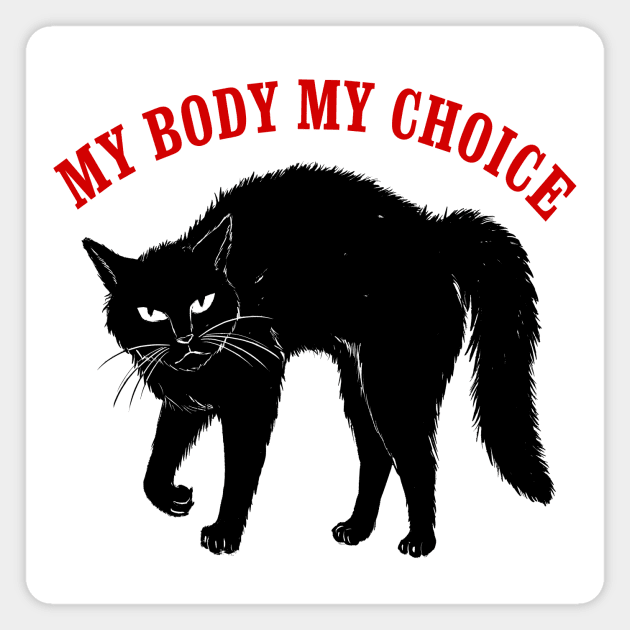 My Body My Choice Red Text Magnet by dragonstarart